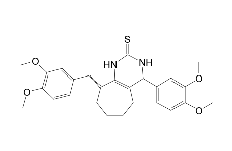 9-(3,4-Dimethoxybenzylidene)-4-(3,4-dimethoxyphenyl)-1,2,3,4,5,6,7,8,9-octahydro-2H-cyclohepta[d]pyrimidine-2-thione