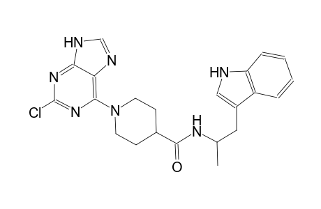 4-piperidinecarboxamide, 1-(2-chloro-9H-purin-6-yl)-N-[2-(1H-indol-3-yl)-1-methylethyl]-