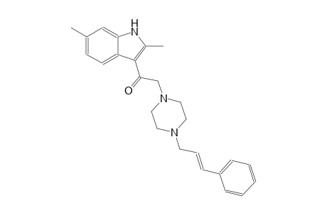 1-(2,6-dimethyl-1H-indol-3-yl)-2-{4-[(2E)-3-phenyl-2-propenyl]-1-piperazinyl}ethanone