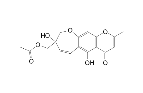 4H-Pyrano[3,2-h][1]benzoxepin-4-one, 8-[(acetyloxy)methyl]-8,9-dihydro-5,8-dihydroxy-2-methyl-