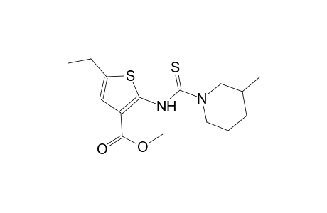 methyl 5-ethyl-2-{[(3-methyl-1-piperidinyl)carbothioyl]amino}-3-thiophenecarboxylate