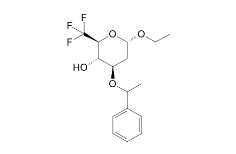 Ethyl 2,6-dideoxy-6,6,6-trifluoro-3-O-(1'-phenylethyl)-.beta.-D-arabinohexopyranoside