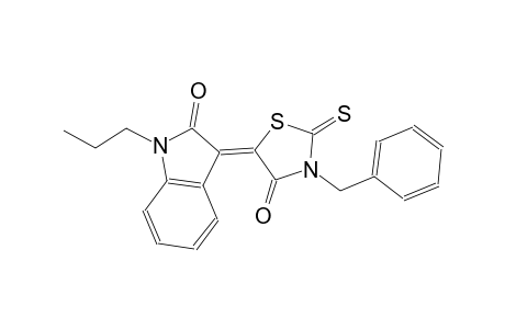 2H-indol-2-one, 1,3-dihydro-3-[4-oxo-3-(phenylmethyl)-2-thioxo-5-thiazolidinylidene]-1-propyl-, (3Z)-