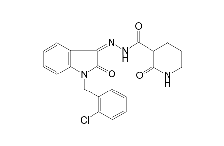 N-[(Z)-[1-(2-chlorobenzyl)-2-keto-indolin-3-ylidene]amino]-2-keto-nipecotamide