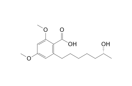 2,4-Dimethoxy-6-[(6R)-6-oxidanylheptyl]benzoic acid