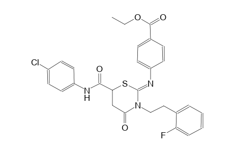 ethyl 4-({(2Z)-6-[(4-chloroanilino)carbonyl]-3-[2-(2-fluorophenyl)ethyl]-4-oxotetrahydro-2H-1,3-thiazin-2-ylidene}amino)benzoate