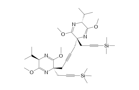 3-[(2R,5S)-2-isopropyl-5-[4-[(2R,5S)-2-isopropyl-3,6-dimethoxy-5-(3-trimethylsilylprop-2-ynyl)-2H-pyrazin-5-yl]but-2-ynyl]-3,6-dimethoxy-2H-pyrazin-5-yl]prop-1-ynyl-trimethyl-silane