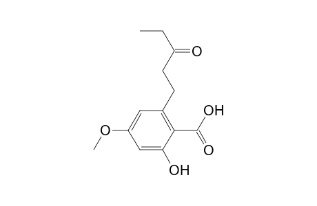 Benzoic acid, 2-hydroxy-4-methoxy-6-(3-oxopentyl)-