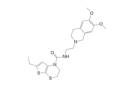 N-[2-( 6',7'-Dimethoxy-1',2',3',4'-tetrahydro-2-isoquinolyl)ethy6-ethyl-2,3-dihydro-1H-thieno[2,3-b]-[1,4]thiazine-1-carboxylate