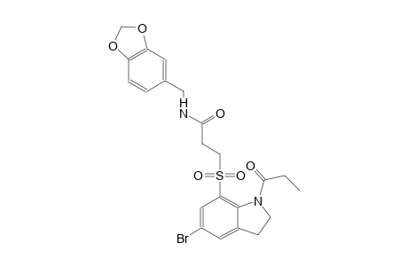 propanamide, N-(1,3-benzodioxol-5-ylmethyl)-3-[[5-bromo-2,3-dihydro-1-(1-oxopropyl)-1H-indol-7-yl]sulfonyl]-