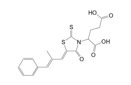 2-{(5Z)-5-[(2E)-2-methyl-3-phenyl-2-propenylidene]-4-oxo-2-thioxo-1,3-thiazolidin-3-yl}pentanedioic acid