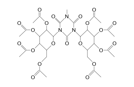1-Methyl-3,5-bis(2,3,4,6-tetra-O-acetyl.beta.-D-glucopyranosyl)-S-triazine-2,4,6(1H,3H,5H)-trione