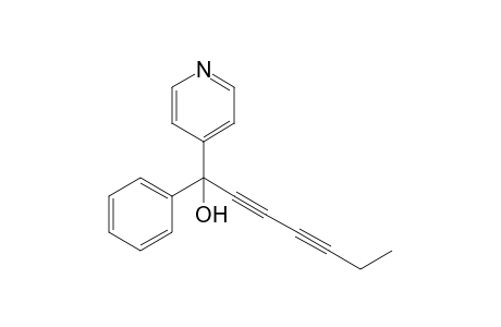 1-Phenyl-1-(4-pyridyl)-2,4-heptadiyn-1-ol