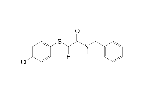 2-(4-Chlorophenyl)sulfanyl-2-fluoranyl-N-(phenylmethyl)ethanamide