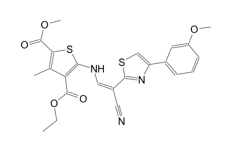 4-ethyl 2-methyl 5-({(Z)-2-cyano-2-[4-(3-methoxyphenyl)-1,3-thiazol-2-yl]ethenyl}amino)-3-methyl-2,4-thiophenedicarboxylate