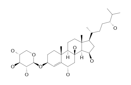 DESULFATED-PISASTEROSIDE-E;3-O-(BETA-D-XYLOPYRANOSYL)-5-ALPHA-CHOLEST-4-ENE-3-BETA,6-ALPHA,8,15-BETA,24-PENTAOL