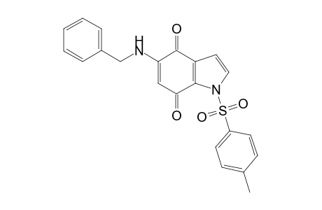 1-(4-Methylphenyl)sulfonyl-5-[(phenylmethyl)amino]indole-4,7-dione