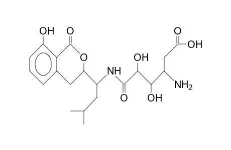 6-[1S-(3S,4-Dihydro-8-hydroxy-1-oxo-1H-2-benzopyran-yl)-3-methyl-butyl]amino-4S,5S-dihydroxy-6-oxo-3S-amino-hexanoic aci