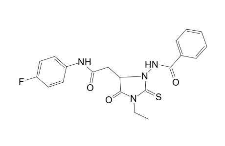 N-[3-ethyl-5-[2-(4-fluoroanilino)-2-keto-ethyl]-4-keto-2-thioxo-imidazolidin-1-yl]benzamide