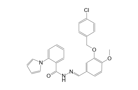 N'-((E)-{3-[(4-chlorobenzyl)oxy]-4-methoxyphenyl}methylidene)-2-(1H-pyrrol-1-yl)benzohydrazide