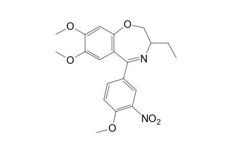 2,3-dihydro-7,8-dimethoxy-3-ethyl-5-(4-methoxy-3-nitrophenyl)-1,4-benzoxazepine