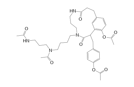 Acetamide, N-[3-(acetylamino)propyl]-N-[4-[15-(acetyloxy)-2-[[4-(acetyloxy)phenyl]methyl]-3,9-dioxo-4,8-diazabicyclo[10.3.1]hexadeca-1(16),12,14-trien-4-yl]butyl]-