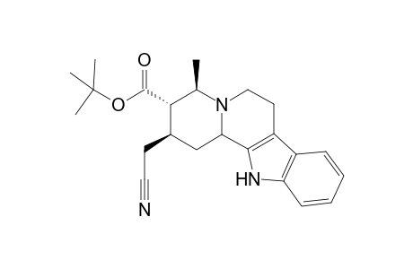 tert butyl ester of 2.beta.-cyanomethyl-4.beta.-methyl-1,2,3,4,6,7,12,12b-octahydroindolo[2,3-a]quinolizin-3.alpha.-carboxylic acid