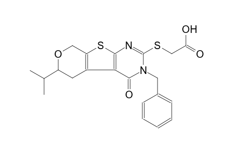 [(3-benzyl-6-isopropyl-4-oxo-3,5,6,8-tetrahydro-4H-pyrano[4',3':4,5]thieno[2,3-d]pyrimidin-2-yl)sulfanyl]acetic acid