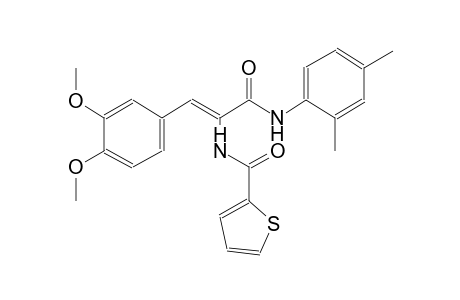 N-{(Z)-2-(3,4-dimethoxyphenyl)-1-[(2,4-dimethylanilino)carbonyl]ethenyl}-2-thiophenecarboxamide