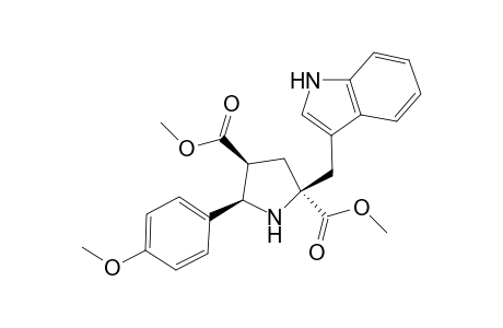 Dimethyl 2-(3'-indolylmethyl)-c-5-(4'-methoxypheny)pyrrolidine-r-2,c-4-dicarbxylate