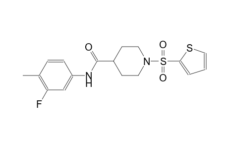 N-(3-fluoro-4-methylphenyl)-1-(2-thienylsulfonyl)-4-piperidinecarboxamide