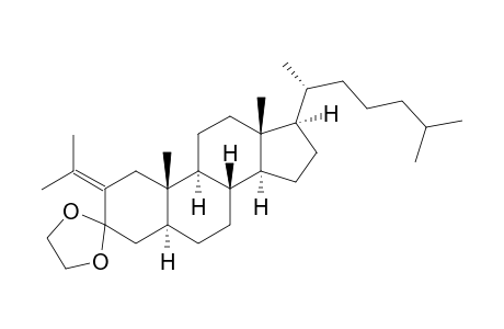 Cholestan-3-one, 2-(1-methylethylidene)-, cyclic 1,2-ethanediyl acetal, (5.alpha.)-