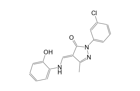 3H-pyrazol-3-one, 2-(3-chlorophenyl)-2,4-dihydro-4-[[(2-hydroxyphenyl)amino]methylene]-5-methyl-, (4E)-
