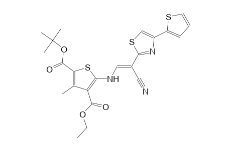 2-tert-butyl 4-ethyl 5-({(E)-2-cyano-2-[4-(2-thienyl)-1,3-thiazol-2-yl]ethenyl}amino)-3-methyl-2,4-thiophenedicarboxylate