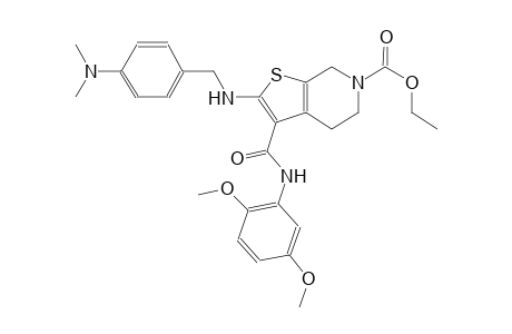 thieno[2,3-c]pyridine-6(5H)-carboxylic acid, 3-[[(2,5-dimethoxyphenyl)amino]carbonyl]-2-[[[4-(dimethylamino)phenyl]methyl]amino]-4,7-dihydro-, ethyl ester