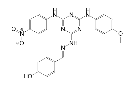 benzaldehyde, 4-hydroxy-, [4-[(4-methoxyphenyl)amino]-6-[(4-nitrophenyl)amino]-1,3,5-triazin-2-yl]hydrazone