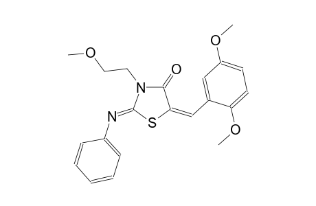 (2Z,5E)-5-(2,5-dimethoxybenzylidene)-3-(2-methoxyethyl)-2-(phenylimino)-1,3-thiazolidin-4-one