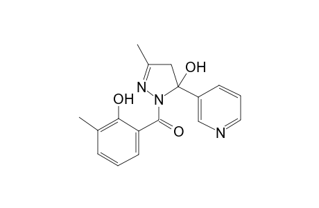 (2-Hydroxy-3-methylphenyl)(5-hydroxy-3-methyl-5-pyridin-3-yl-4,5-dihydropyrazol-1-yl)methanone