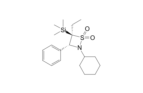 (3R*,4S*)-2-Cyclohexyl-4-ethyl-3-phenyl-4-(trimethylsilyl)-1,2-thiazetidine 1,1-Dioxide