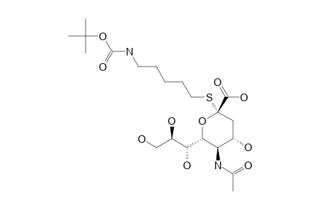 2-S-(5'-N-TERT.-BUTYLOXYCARBONYL-AMINOPENTYL)-5-ACETAMIDO-2-THIO-D-GLYCERO-ALPHA-D-GALACTO-2-NONULOPYRANOSIDONIC-ACID
