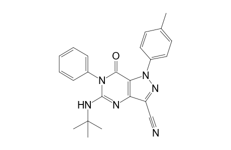 5-tert-Butylamino-3-cyano-6-phenyl-1-p-tolyl-1H-pyrazolo[4,3-d]pyrimidin-7(6H)-one