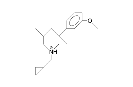N-Cyclopropylmethyl-R-3-(3-methoxy-phenyl)-3,cis-5-dimethyl-piperidinium cation