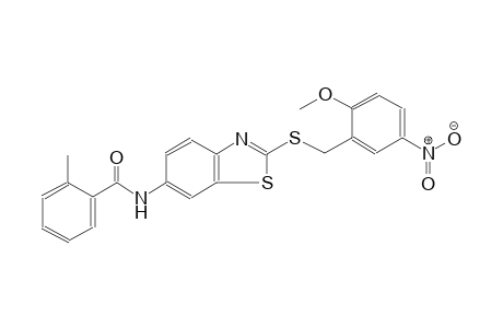 N-{2-[(2-methoxy-5-nitrobenzyl)sulfanyl]-1,3-benzothiazol-6-yl}-2-methylbenzamide