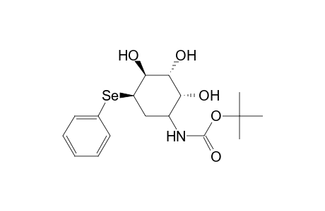 (+-)-1-Phenylselenyl-anti-cis-syn-2,3,4-trihydroxy-cis-5-tert-butoxycarbonylaminocyclohexane