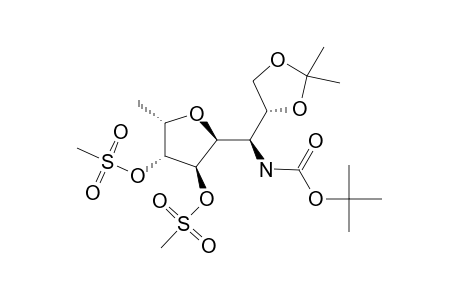 (2S,3R,4R,5S,1'R,2'S)-2-(1'-TERT.-BUTOXYCARBONYLAMINO-2',3'-O-ISOPROPYLIDENEDIOXYPROPYL)-5-METHYL-3,4-BIS-(METHYLSULFONYLOXY)-TETRAHYDROFURAN