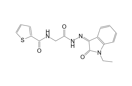 N-{2-[(2Z)-2-(1-ethyl-2-oxo-1,2-dihydro-3H-indol-3-ylidene)hydrazino]-2-oxoethyl}-2-thiophenecarboxamide