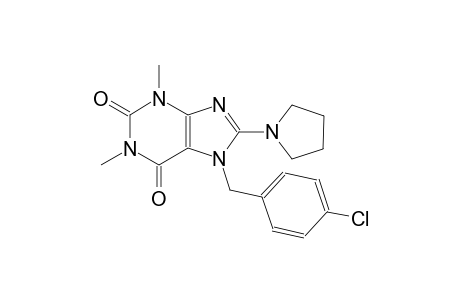 7-(4-chlorobenzyl)-1,3-dimethyl-8-(1-pyrrolidinyl)-3,7-dihydro-1H-purine-2,6-dione