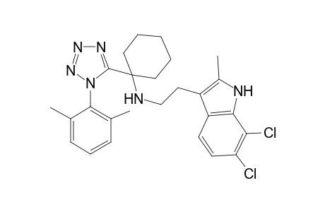 2-(6,7-dichloro-2-methyl-1H-indol-3-yl)ethyl-[1-[1-(2,6-dimethylphenyl)tetrazol-5-yl]cyclohexyl]amine
