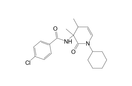 4-Chloranyl-N-(1-cyclohexyl-3,4-dimethyl-2-oxidanylidene-4H-pyridin-3-yl)benzamide