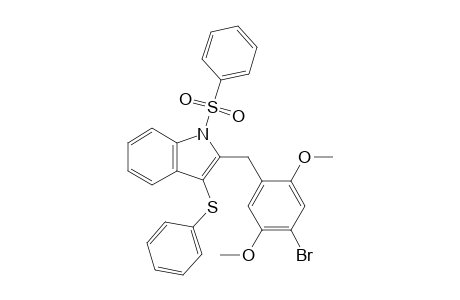 1-(benzenesulfonyl)-2-[(4-bromo-2,5-dimethoxy-phenyl)methyl]-3-phenylsulfanyl-indole